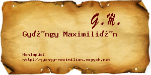 Gyöngy Maximilián névjegykártya